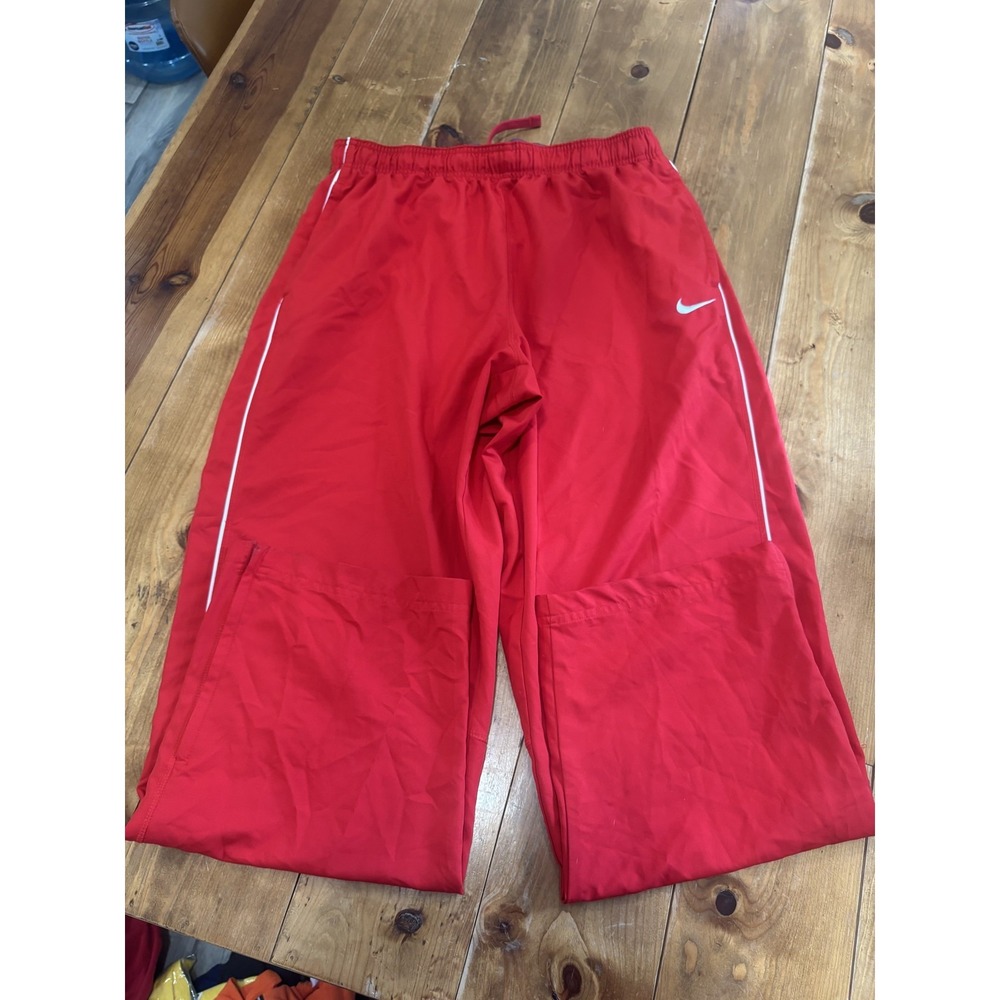 Nike Dri-FIT Men's XL Red Activewear Track Pants Elastic Drawstring Waist